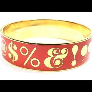 Kate Spade Pardon My French Reddish-Orange/Gold Bangle